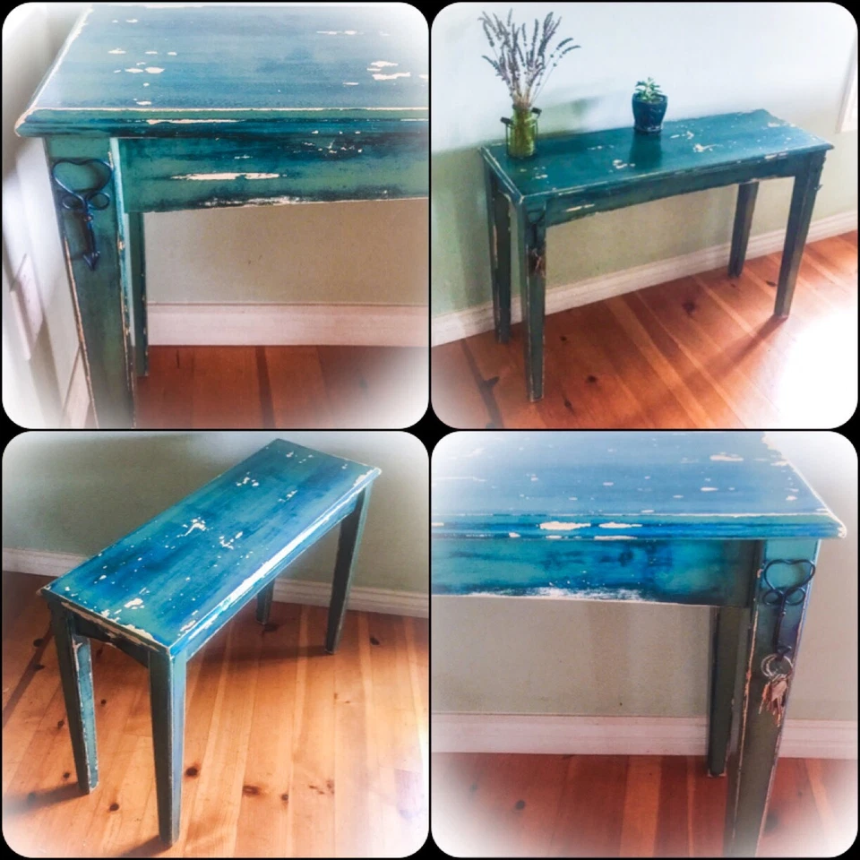 French Country, Mesa de entrada, Verde, Shabby Chic, Mesa de sofá, Mesa de vestíbulo Foto 4 de 4