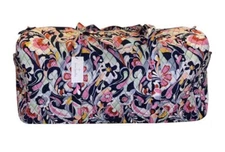 Vera Bradley Large Travel Duffel Mod Paisley Quilted Folding Duffle Bag Weekend