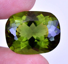 Natural Bi-Color Tourmaline 16.30 Ct Cushion Rare Certified Treated Gemstone
