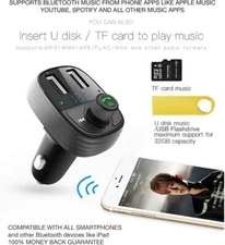 Bluetooth Car FM Transmitter MP3 Player Hands free Radio Adapter Kit USB Charger