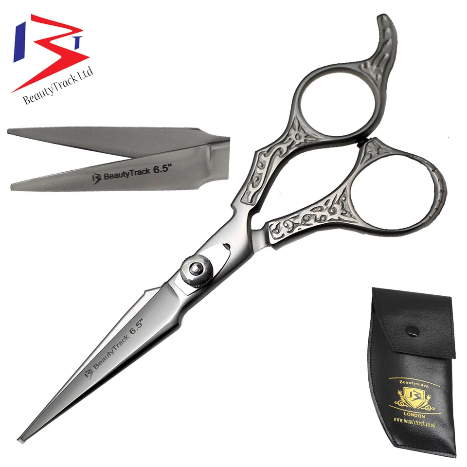 JAPANESE STAINLESS STEEL 6.0 INCHES SILVER BARBERS HAIRDRESSING SCISSORS + POUCH - Image 2 of 3