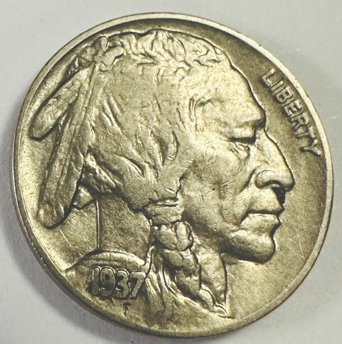 1937 P Buffalo Nickel  XF+ As Pictured “Free Shipping” Lot# 1937-P XF+