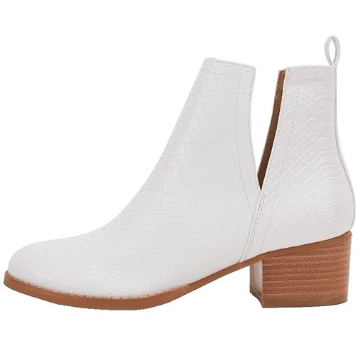 NEW Dirty Laundry White Unite Faux Snake Skin Western Ankle