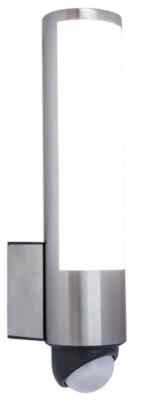 Lutec Leda LED Außenwandleuchte Edelstahl IP54 12,5x9x37,5cm Bewegungsmelder OVP