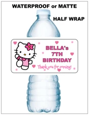20 HELLO KITTY PERSONALIZED WATER BOTTLE LABELS BIRTHDAY PARTY FAVORS