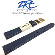 12mm ZRC ROCHET 5210306 NAVY BLUE SOFT HIGH QUALITY CALF LEATHER WATCH BAND