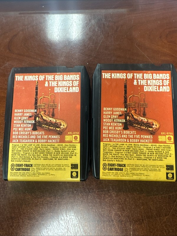 The Kings of big bands and the Kings of Dixieland 8 track tapes play through