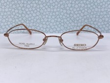 Seiko Eyeglasses Frames Woman Round Oval Silver Orange Titanium T483 Light