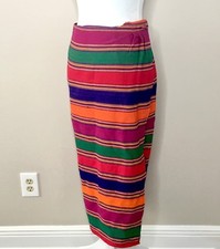 Vtg Tapestry Women's Skirt Sz M Med Boho Maxi Hipster Colorful Festival Stripes