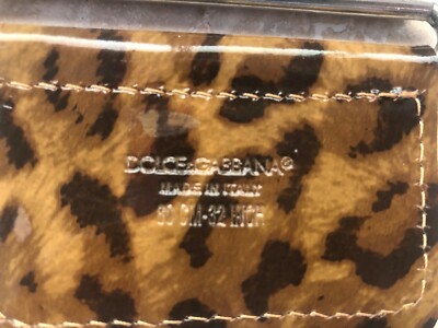 Ceinture Dolce & Gabbana En Cuir Léopard Beige - Large, Extensible, Plaque Logo