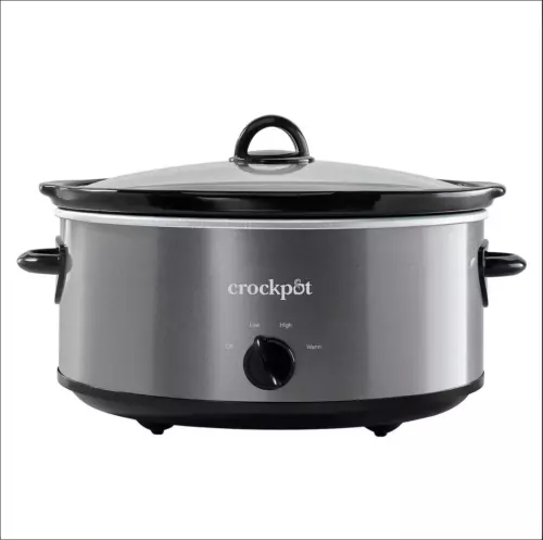 Crock-Pot 7-qt Manual Slow Cooker. Polished stainless steel finish -Charcoal.