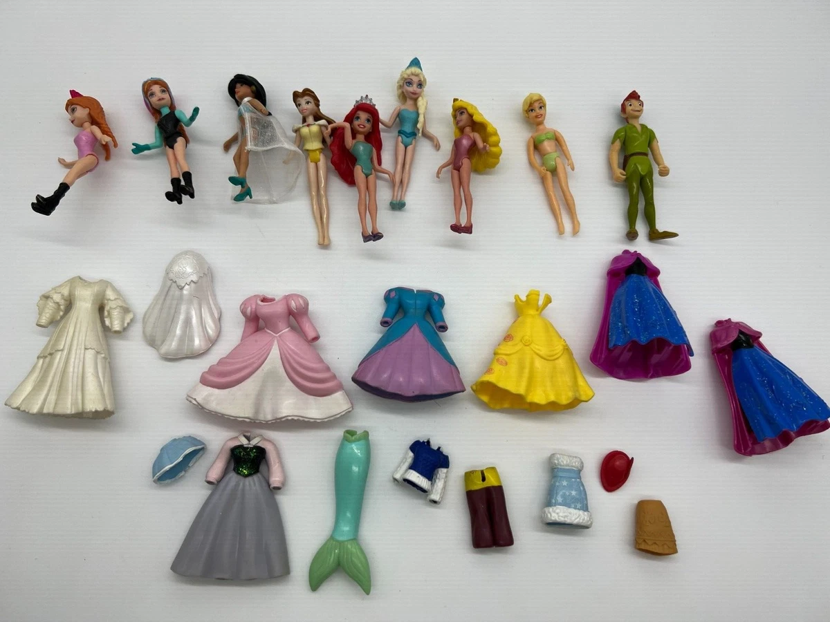 Polly Pocket Disney Princess Dolls Clothes and Accessories Lot