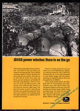 1967 JOHN DEERE JD450 Logging Skidder w/power winch Vintage Photo AD Advertising