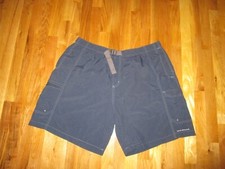 Men's Columbia Navy Blue Omni-Shade Belted Swim Trunks Size XXL 2XL