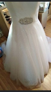 white sparkly wedding dress