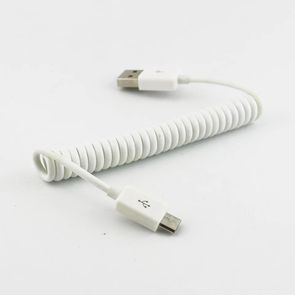 1pc 3FT USB 2.0 A Male to Micro Male Plug Data Sync Charging Spiral Coiled Cable - Image 4 of 4