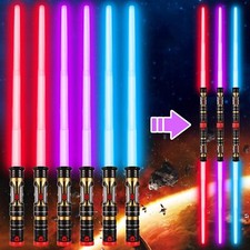 6 Pack Light Up Sword Saber 3 Colors 2in1 Led Dual Light Swords With Fx Sound m