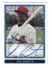 2009 BOWMAN CHROME JAY AUSTIN PROSPECT X-FRACTOR AUTO RC #BCP125 ASTROS 055/250