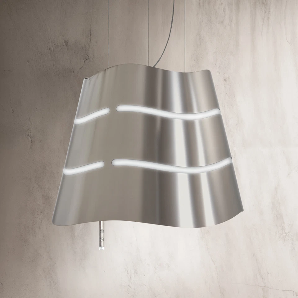 Elica Platinum Wave IX/F/51 Inselhaube 51 cm Edelstahl abgehängte Haube Umluft - Bild 2 von 4