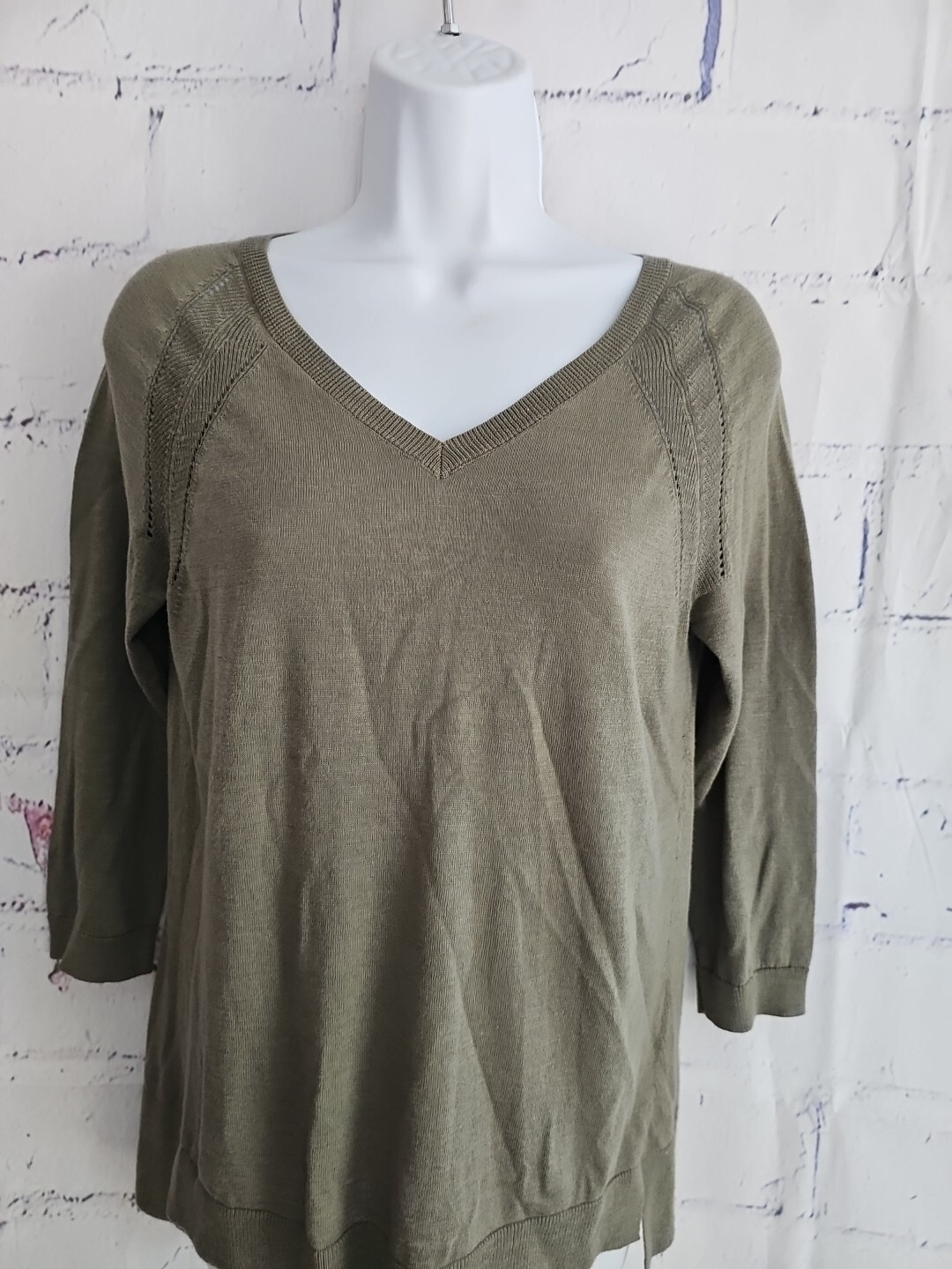 Talbots Moss Green Lightweight Pullover Sweater s… - image 2