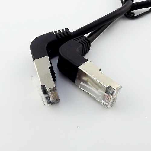 RJ45 Male to Male Plug UP 90°Angled Ethernet LAN Network Extension Adapter Cable - 第 3/4 張圖片