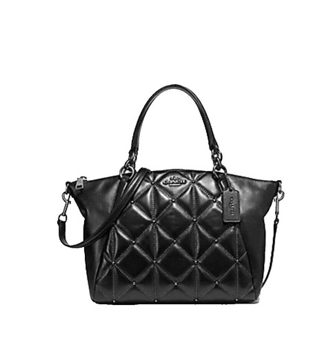 Accessory Pouch COACH Leather Black Studded Shoulder Bag Small