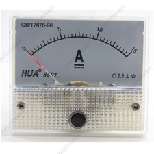 1  DC 15A Analog Panel AMP Current Meter Ammeter Gauge 85C1 White 0-15A DC