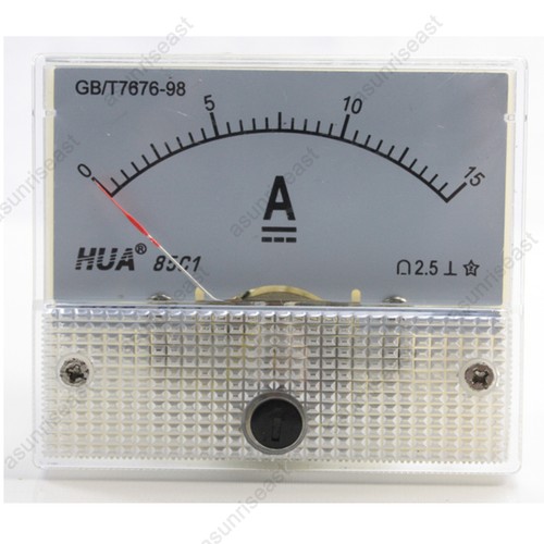 1 × DC 15A Analog Panel AMP Current Meter Ammeter Gauge 85C1 White 0-15A DC - Picture 1 of 11