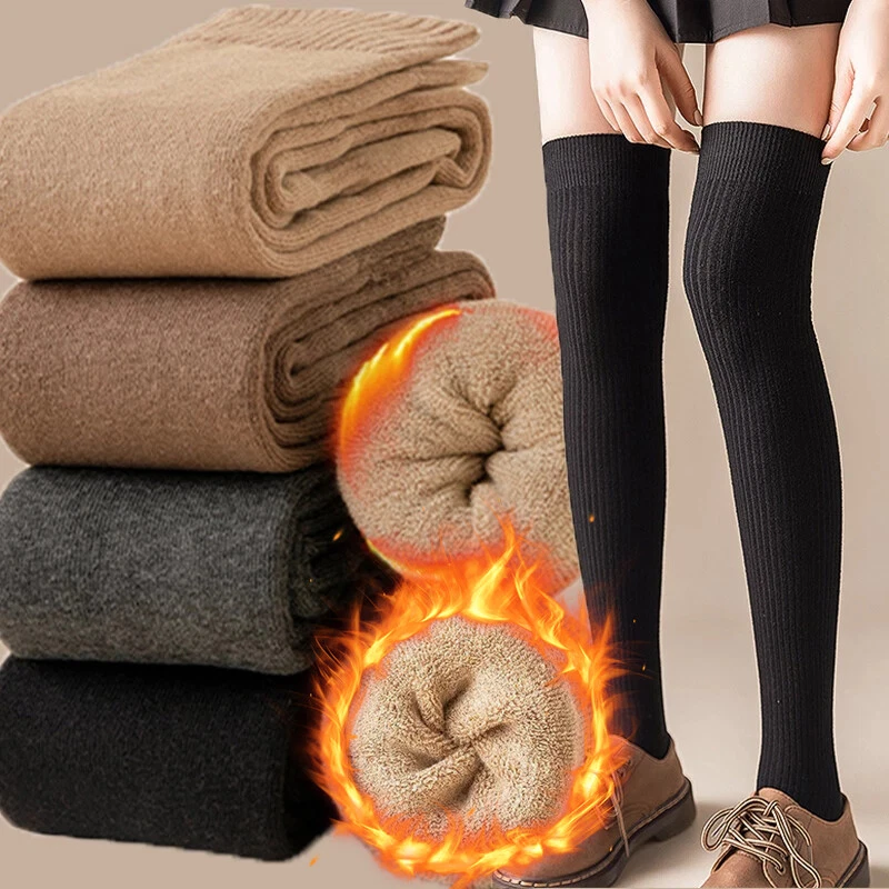 Women s Cable Knit Thigh High Boot Socks Extra Long Winter Stockings Leg Warmers