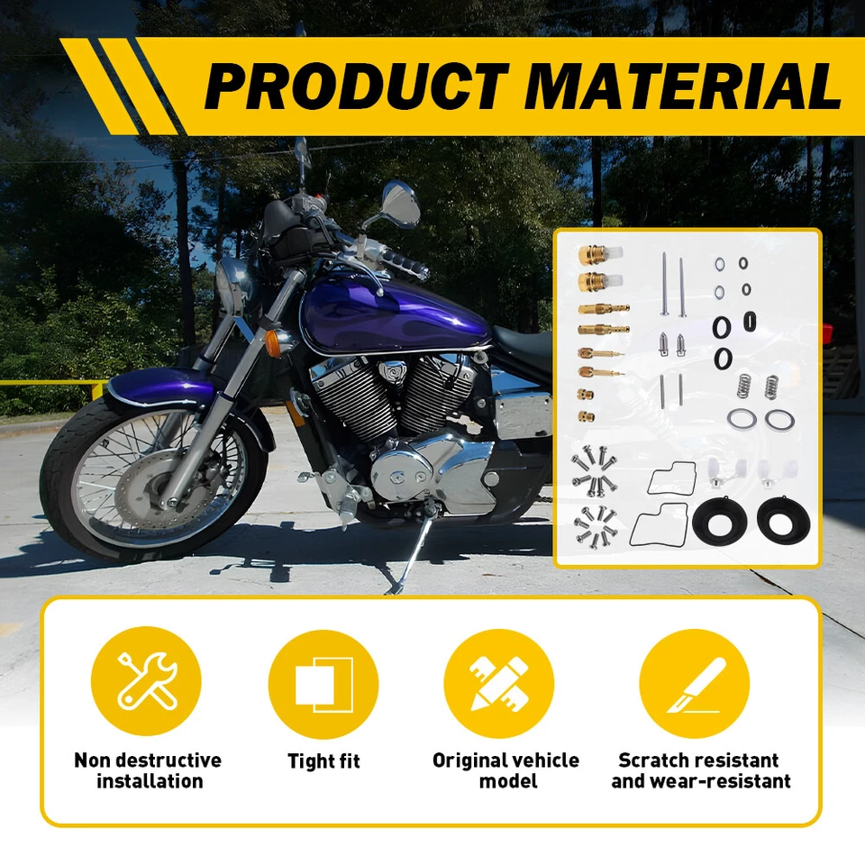 Kit de carburador de reconstrucción flotador para Honda Shadow ACE 750 VT750CD Deluxe 98-03 Foto 4 de 4