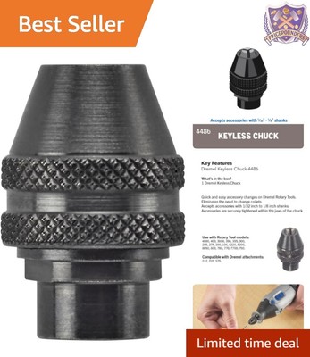 Universal Keyless Chuck 4486 - Simplify Your Dremel Accessory Changes 1/32''-1/8''