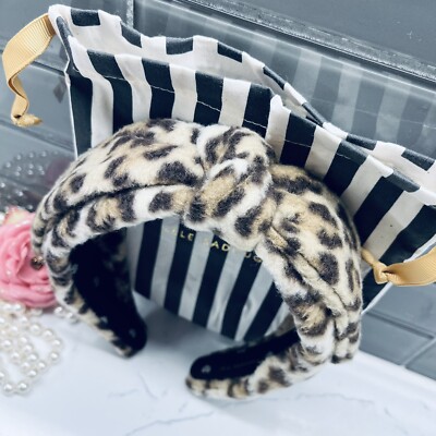LELE SADOUGHI Veronica Leopard Fleece Bow Headband. LELE SADOUGHI Veronica Leopard-Pattern Fleece Bow Headband  main image 2