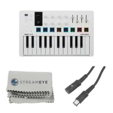 Arturia MiniLab 3 Compact MIDI Keyboard and Pad Controller (White)