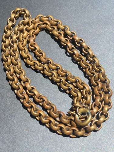 Vintage/Antik Gold Fill? Rolo Kabel Kette Sping Ring Halskette/Anhänger NecWatch 17" 18g - Bild 2 von 20