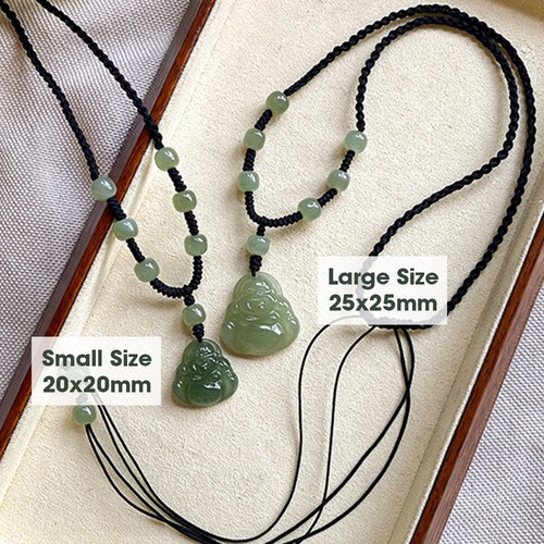 Certified Hetian Jade Small Size Maitreya Buddha Pendant Charm Jewelry Necklace - Picture 12 of 12