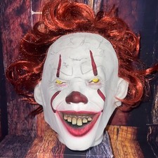 Pennywise Clown Mask Stephen King's IT Movie Halloween Cosplay Eyes Light Up