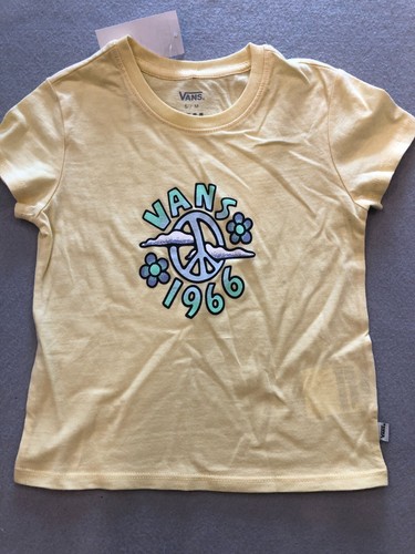 Vans Shirt Girl's Size 5T New Psyka Delia Pale Banana Peace Sign Tee