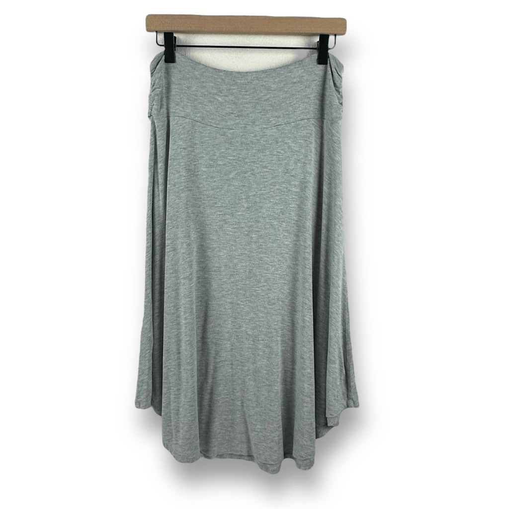 Artisan NY Women's M Pull On Midi Skirt Gray Casual Basic Lounge Comfy Relaxed
