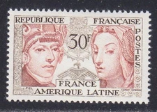 France 1956 MNH Mi 1088 Sc 795 Latin American & French Culture **
