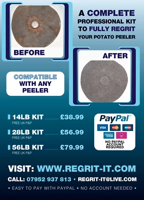 REGRIT-IT Potato Peeler DIY Regritting/ Reline Kit 14 LB Quarter Bag,Supplier To The Trade