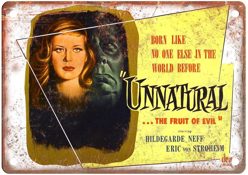 Vintage Retro Movie Poster Metal Sign Unnatural Old Look MP4770