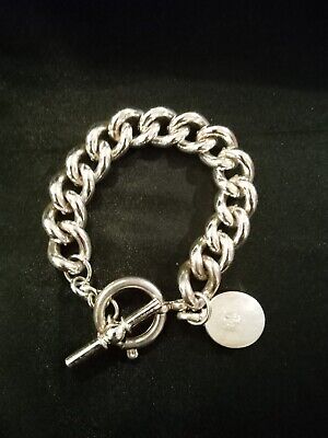 RALPH LAUREN RLL CHAIN CHARM SILVER TONE BRACELET 7 RALPH LAUREN RLL CHAIN CHARM SILVER TONE BRACELET 7