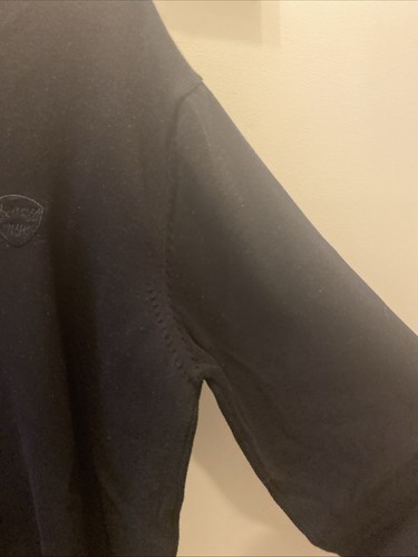 Jersey negro Schott NYC para hombre talla grande algodón/lana manga larga - Imagen 10 de 11