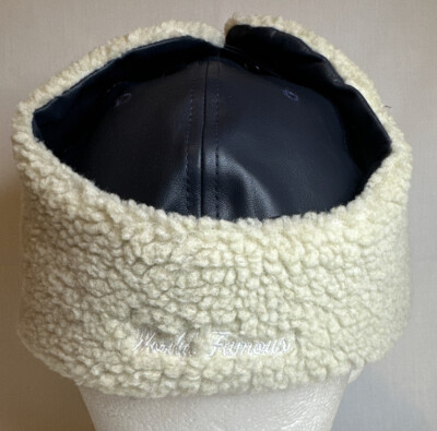 Supreme Navy Leather Box Logo Ear Flap Hat (7-3/8)-New | eBay