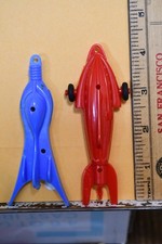 Vintage 1950s Lido Captain Video Supersonic Space Ships Red Blue