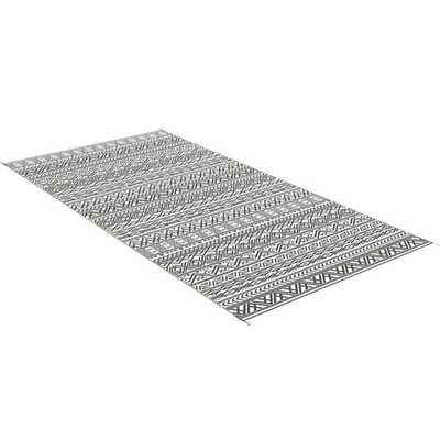 Reversible Outdoor Rug Carpet RV Camping Rugs with Carry Bag, 9' x 18', Gray