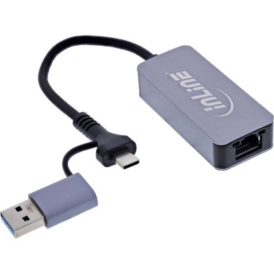 USB 3.2 zu 5 Gb/s Netzwerk-Adapter, USB-C+USB-A Adapter zu RJ45