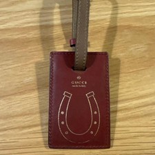 GUCCI Horseshoe Name Luggage Tag Keyring Charm Authentic Vintage