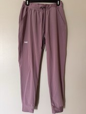 Under Armour HeatGear Jogger Pants Mauve Loose Fit Women's S Polyester Elastane