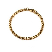 Real 18K Yellow Gold Filled 3mm wide 8inch Italian Round Box Chain Bracelet N5KB